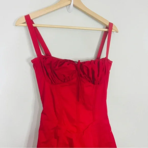 House of CB Carmen red Rose Bustier Vibrant Red Midi Dress size small plus cup - Picture 6 of 14